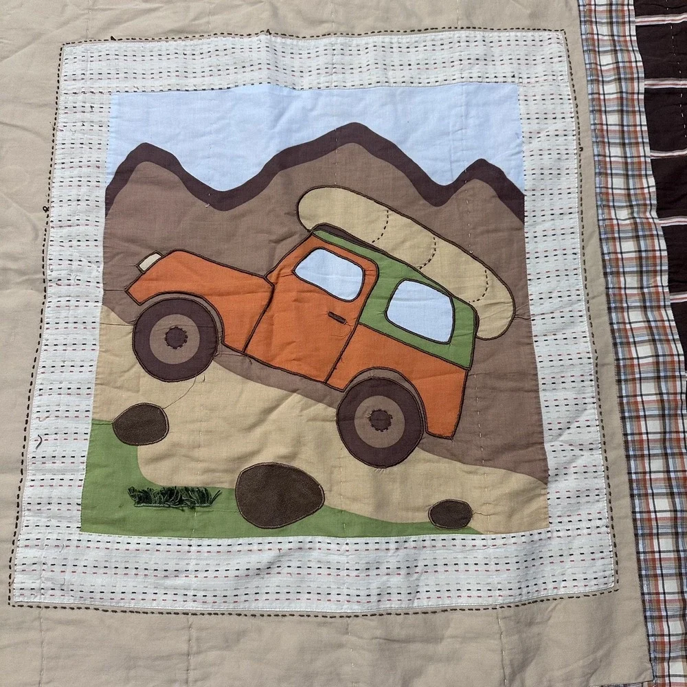 Woolrich Twin Quilt Sham Set Kids Big Bear Campground Camp Cabin Wilderness 2Pc